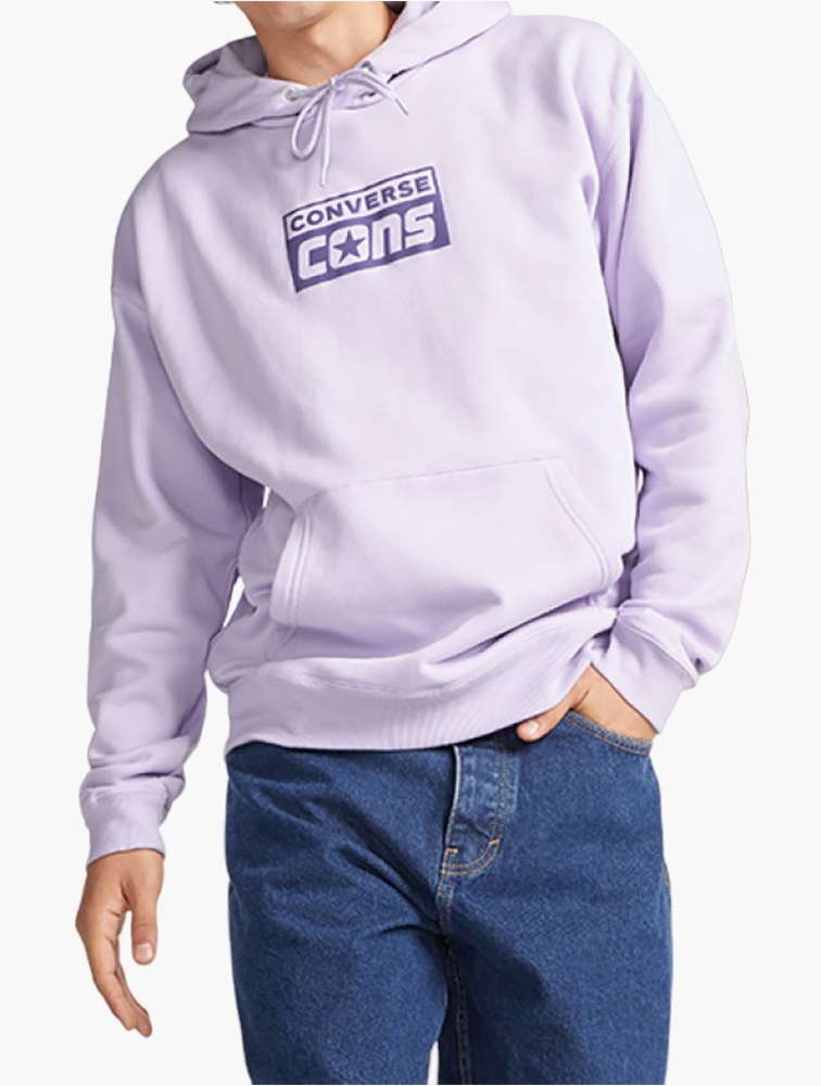 Shop Converse Violet Purple Fleece Pullover Hoodie for Men from